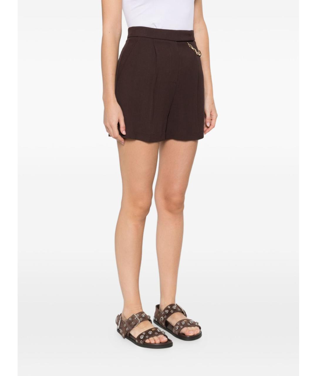 ELISABETTA FRANCHI Коричневые вискозные шорты, фото 5