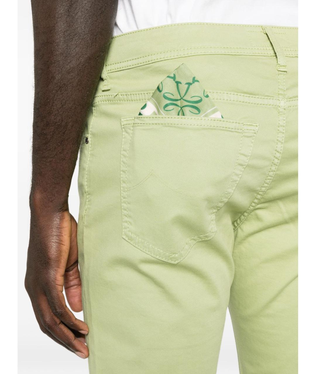 JACOB COHEN Зеленые прямые джинсы, фото 3