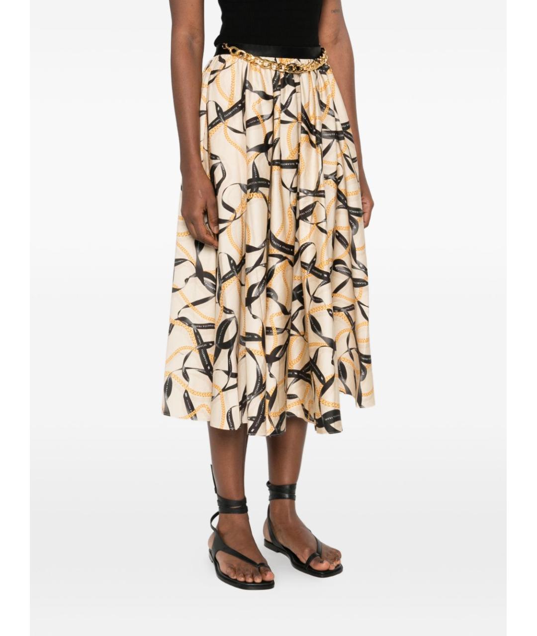 ELISABETTA FRANCHI Бежевая юбка миди, фото 5