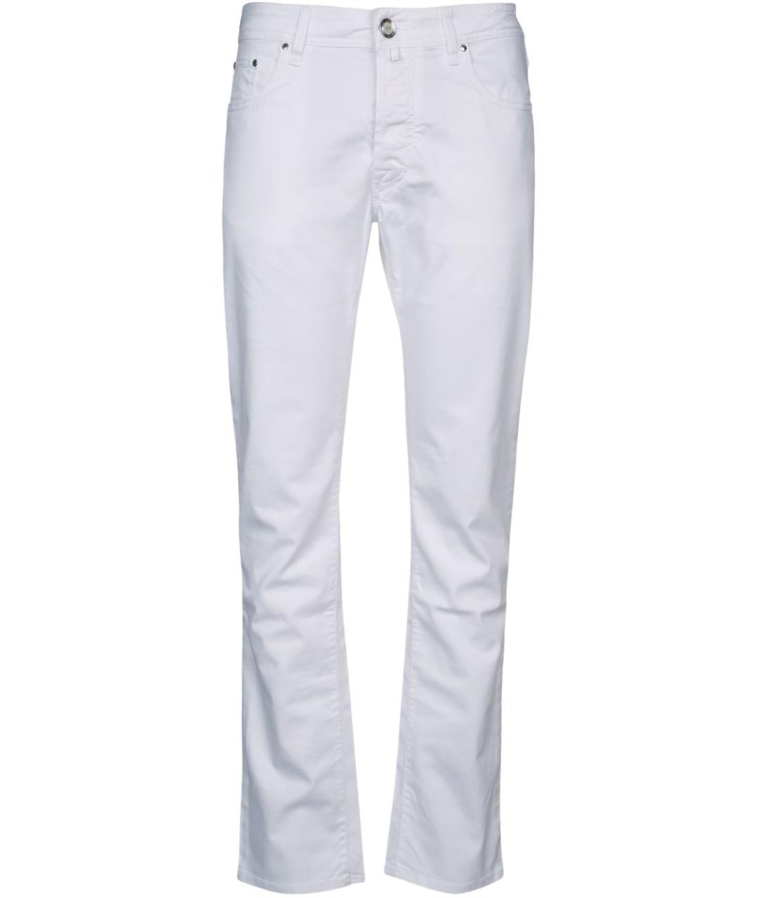 JACOB COHEN Белые хлопковые прямые джинсы, фото 1