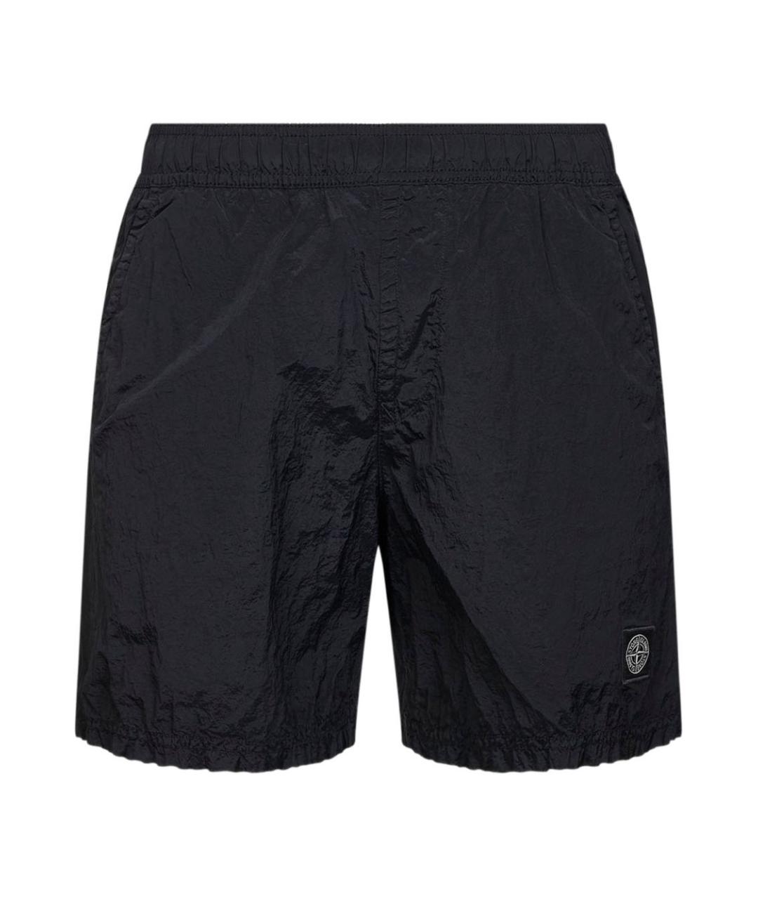 STONE ISLAND Черные полиамидовые шорты, фото 1