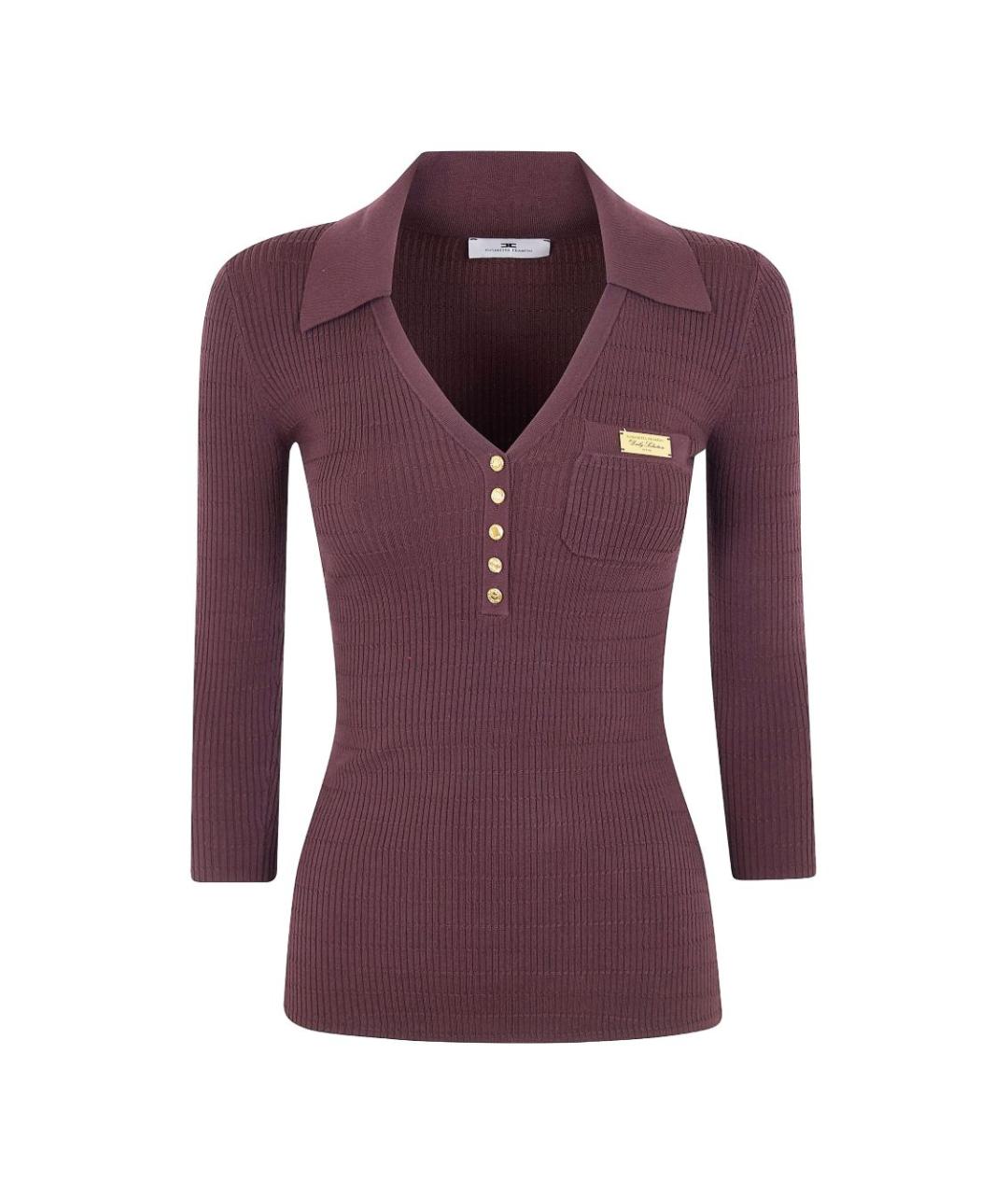 ELISABETTA FRANCHI Коричневая водолазка, фото 1