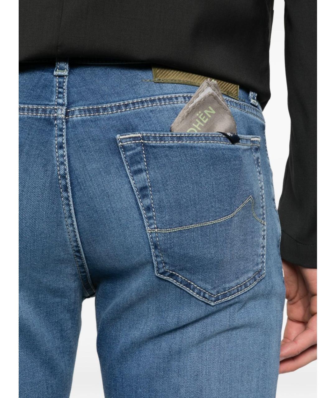 JACOB COHEN Синие хлопковые джинсы скинни, фото 2