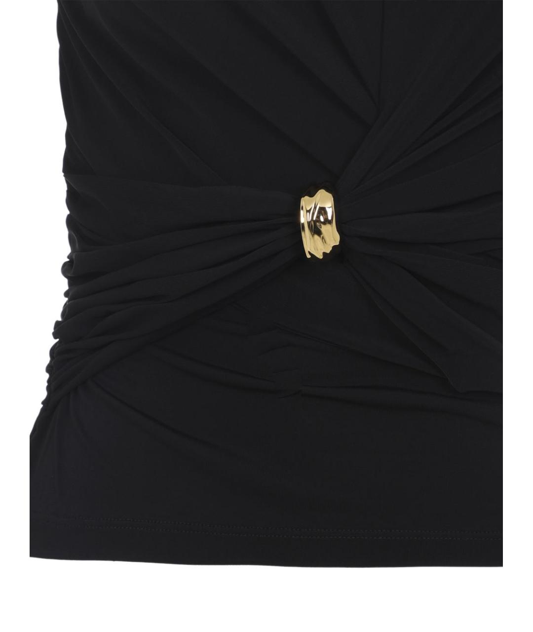 ELISABETTA FRANCHI Черная вискозная майка, фото 2