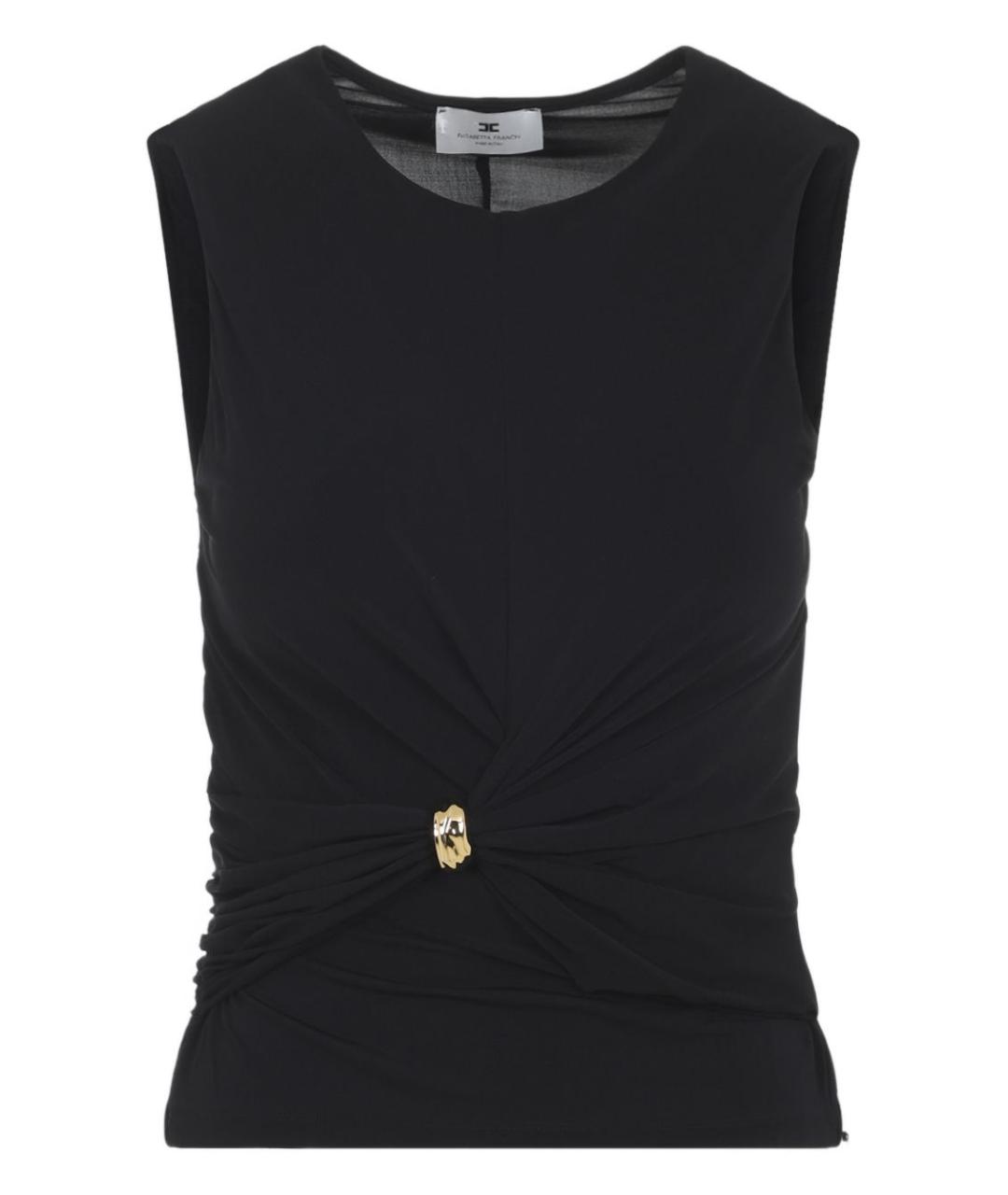 ELISABETTA FRANCHI Черная вискозная майка, фото 1