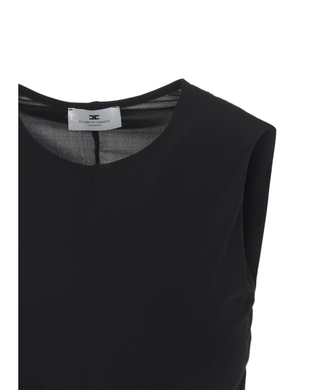 ELISABETTA FRANCHI Черная вискозная майка, фото 4