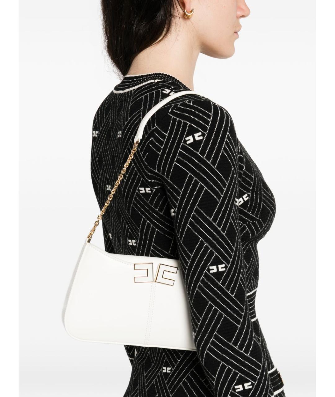 ELISABETTA FRANCHI Бежевая сумка через плечо из искусственной кожи, фото 3