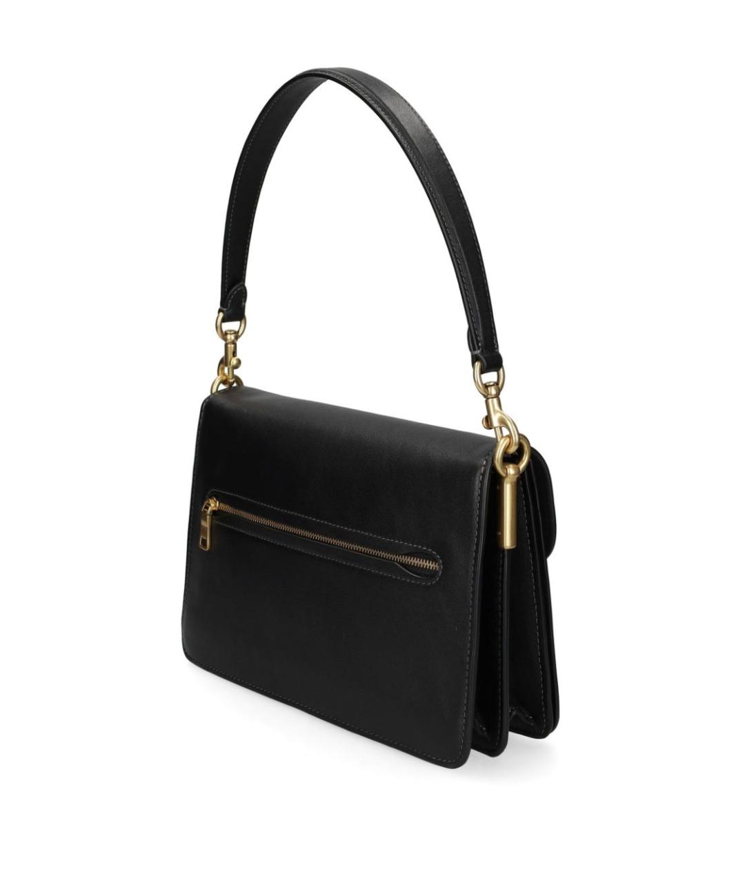 COACH Черная кожаная сумка через плечо, фото 4