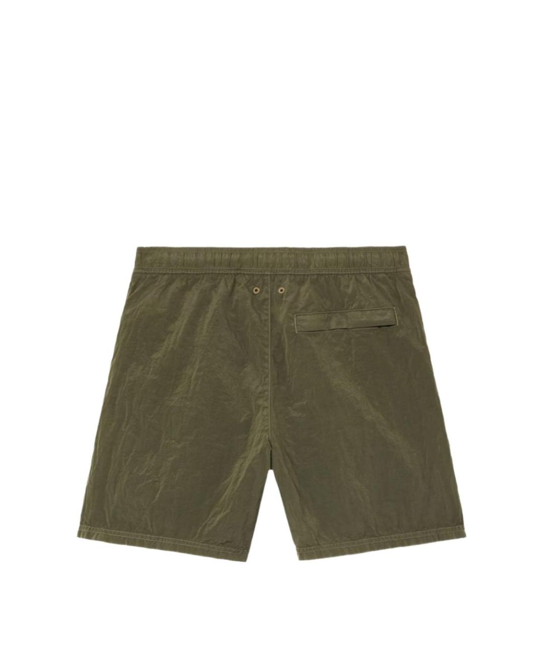 STONE ISLAND Зеленые полиамидовые шорты, фото 2