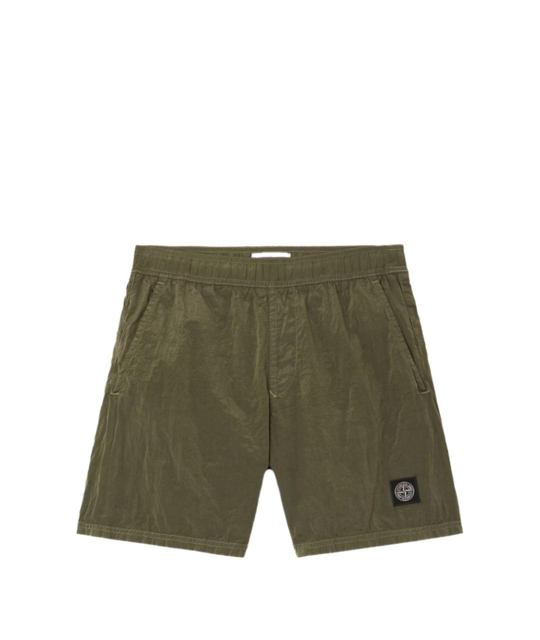 STONE ISLAND Зеленые полиамидовые шорты, фото 1