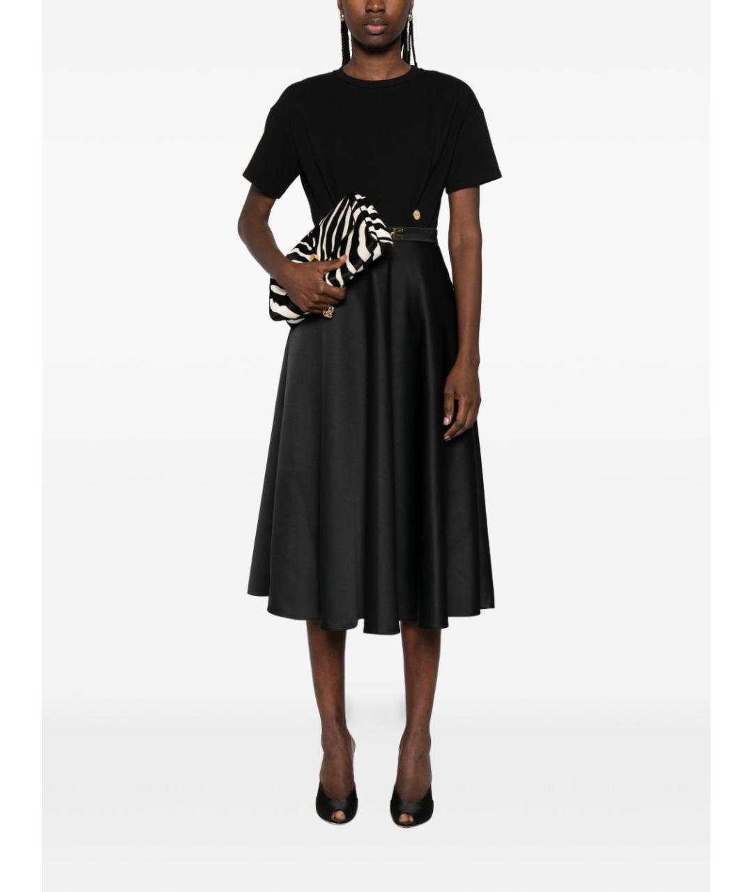 ELISABETTA FRANCHI Черная хлопковая футболка, фото 2