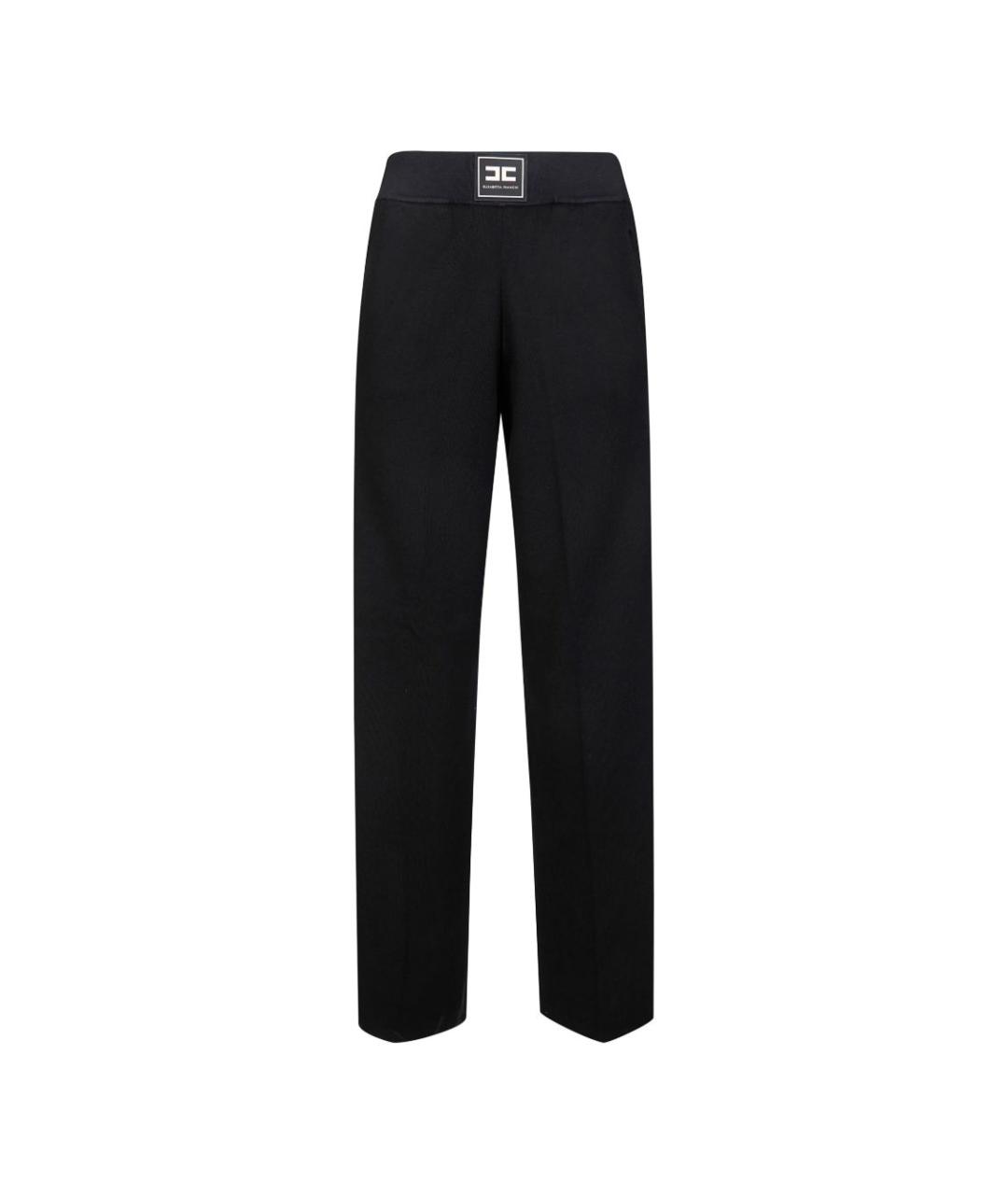 ELISABETTA FRANCHI Черные прямые брюки, фото 1