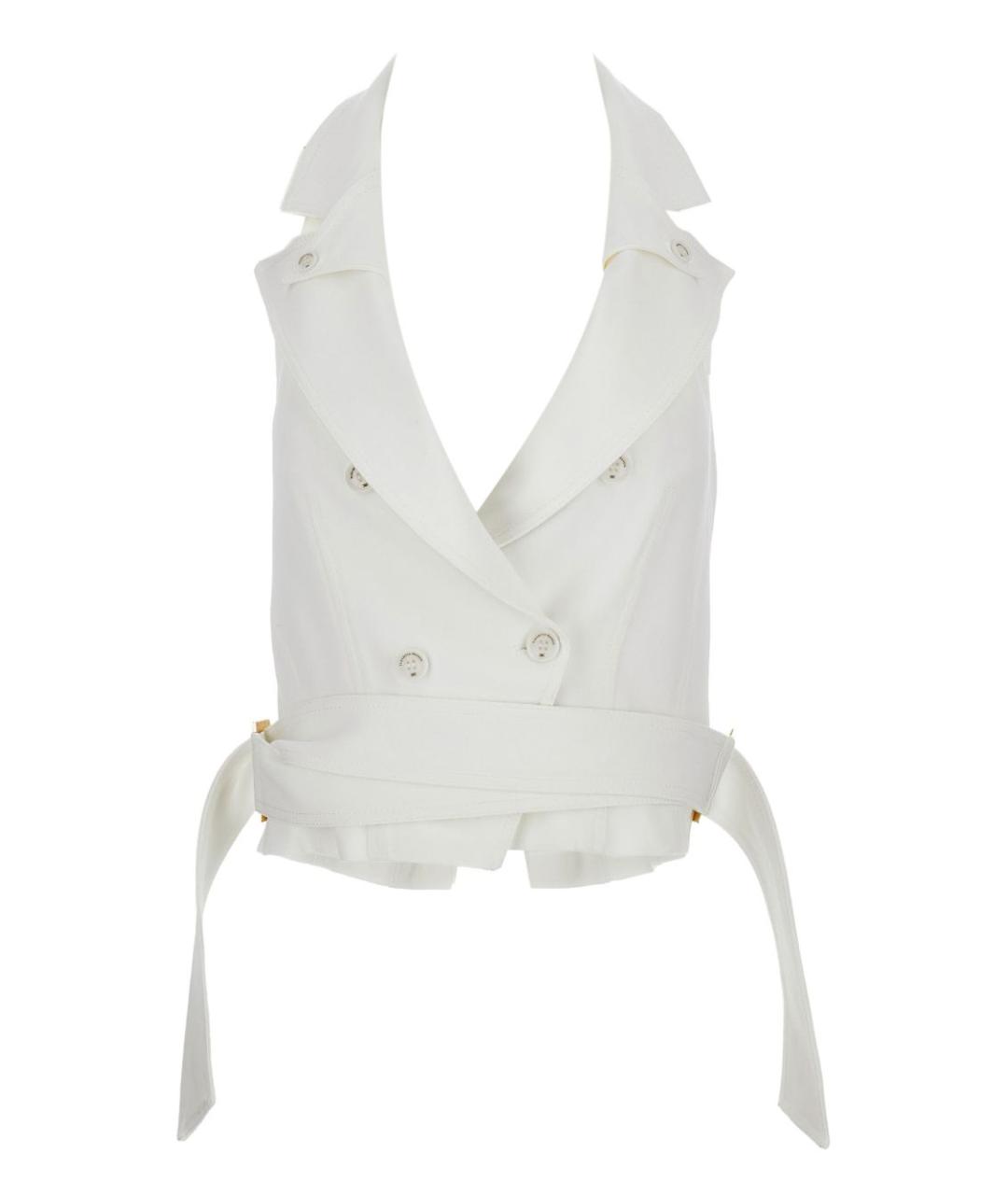 ELISABETTA FRANCHI Белый вискозный жилет, фото 1