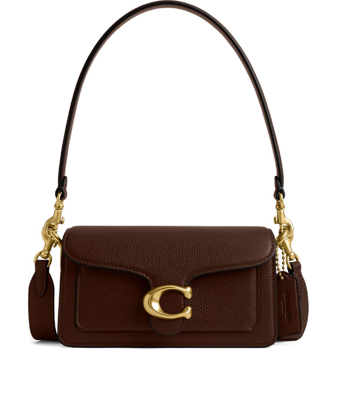 COACH Коричневая кожаная сумка через плечо, фото 1
