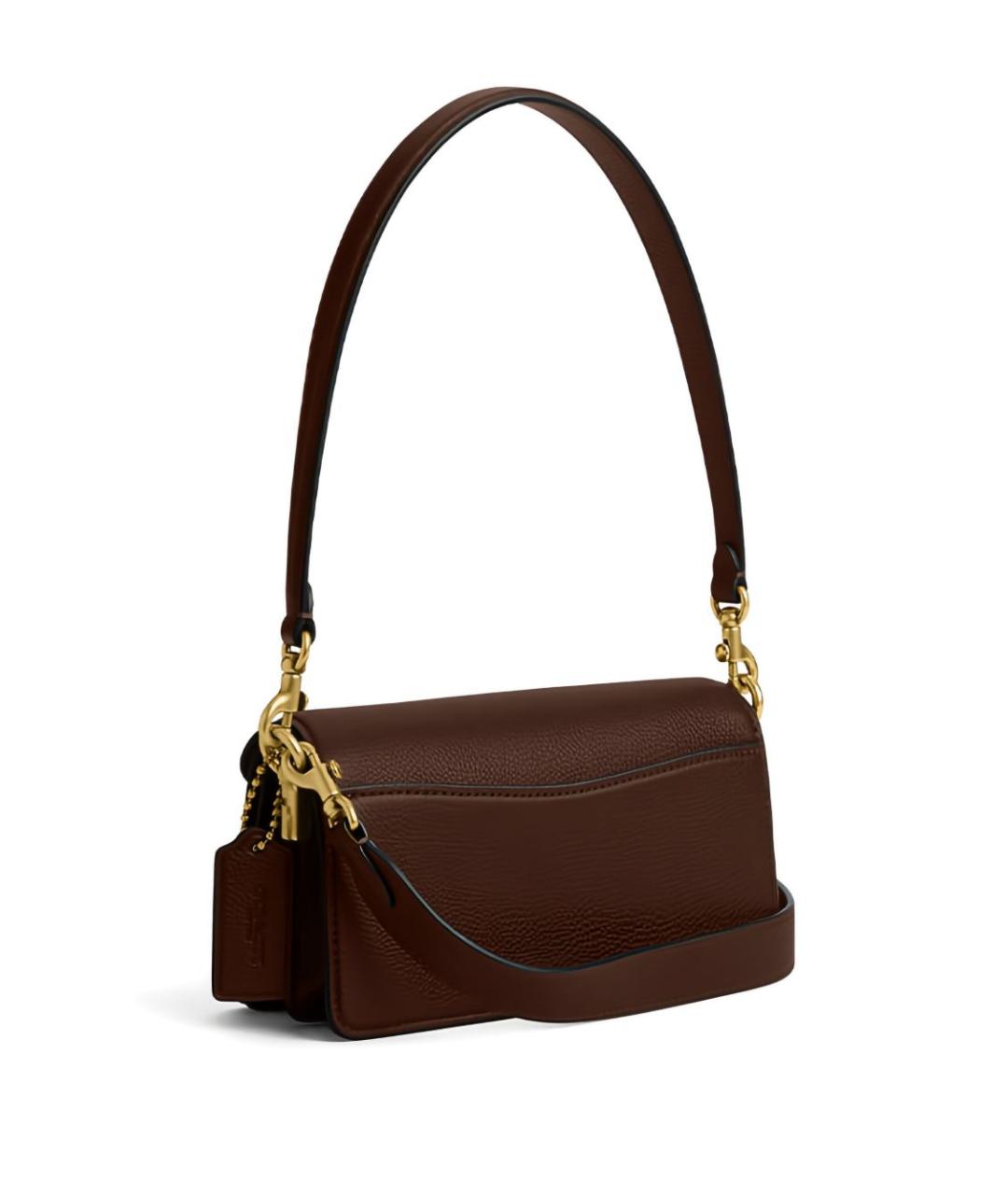 COACH Коричневая кожаная сумка через плечо, фото 2