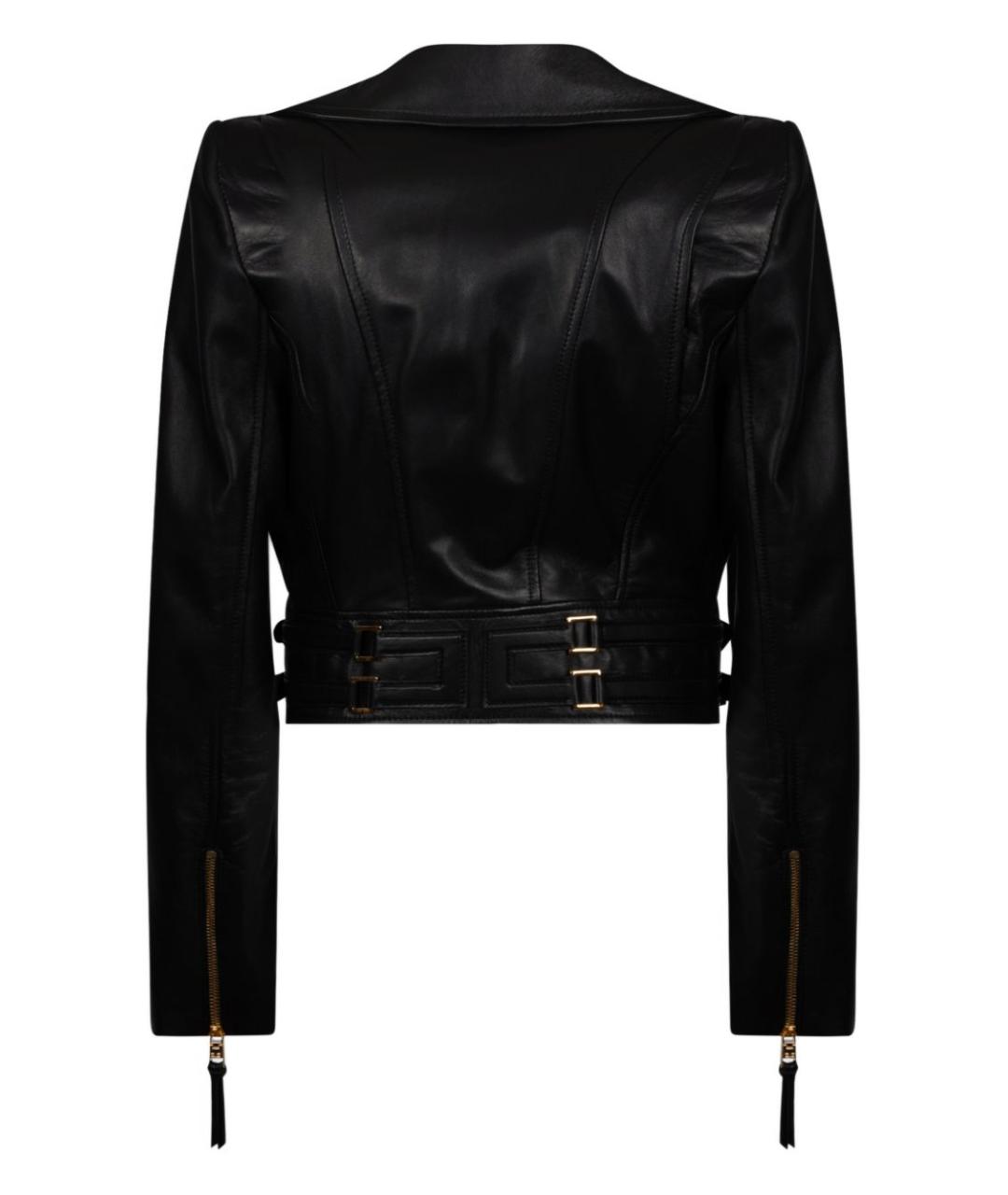 ELISABETTA FRANCHI Черная кожаная куртка, фото 2