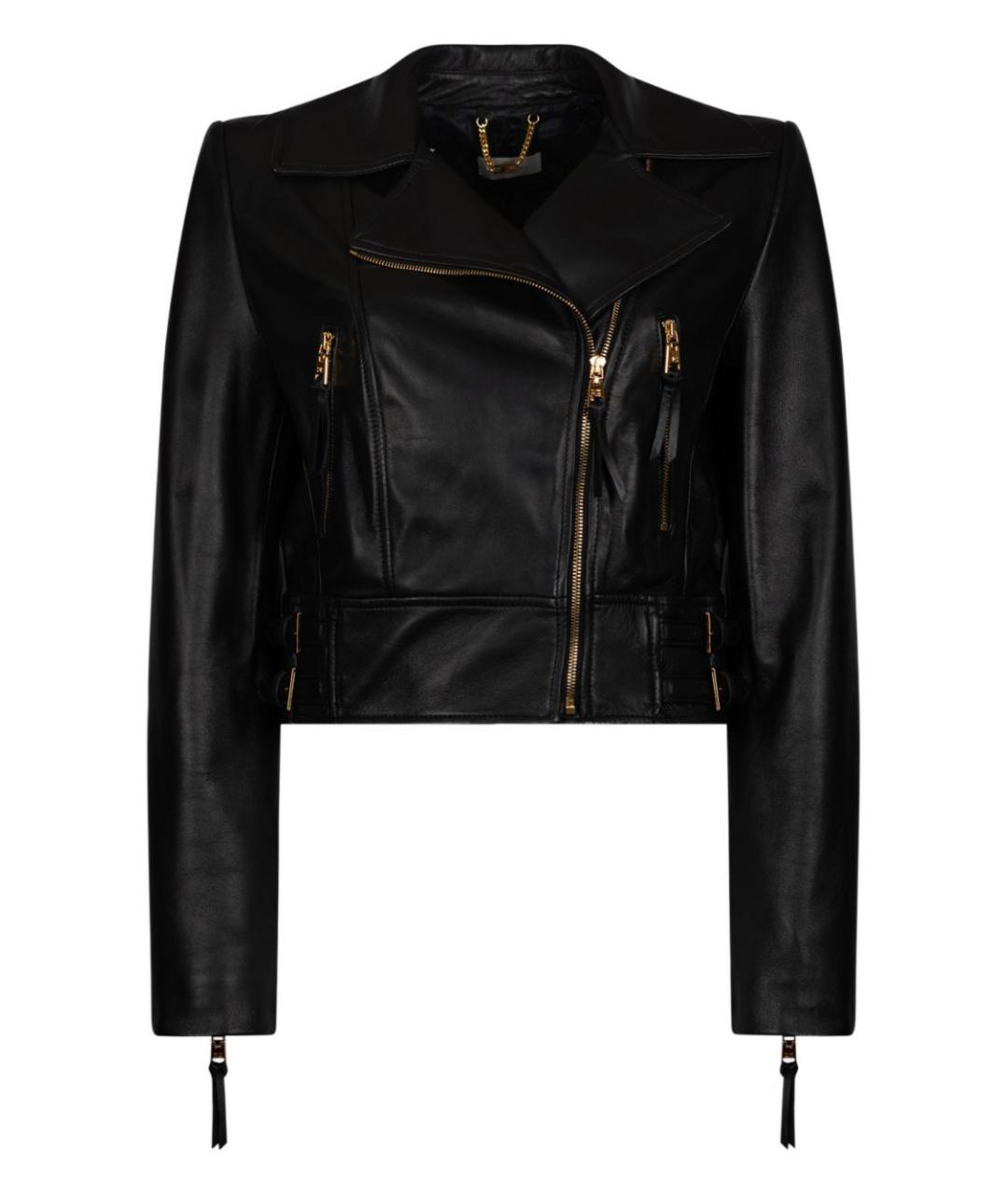 ELISABETTA FRANCHI Черная кожаная куртка, фото 1