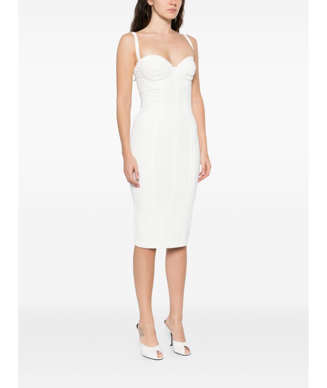 ELISABETTA FRANCHI Белое полиэстеровое коктейльное платье, фото 2