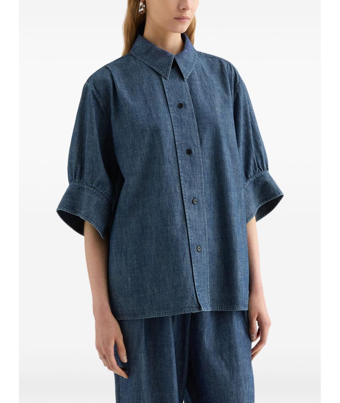 JIL SANDER Синяя хлопковая рубашка, фото 3