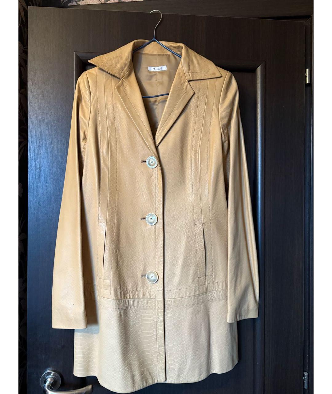 POLLINI Бежевый кожаный тренч/плащ, фото 5