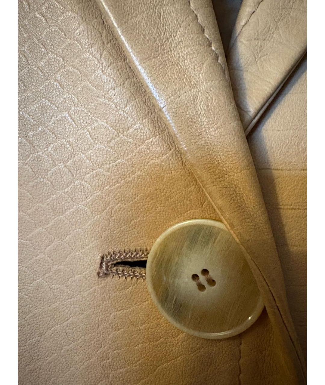 POLLINI Бежевый кожаный тренч/плащ, фото 4