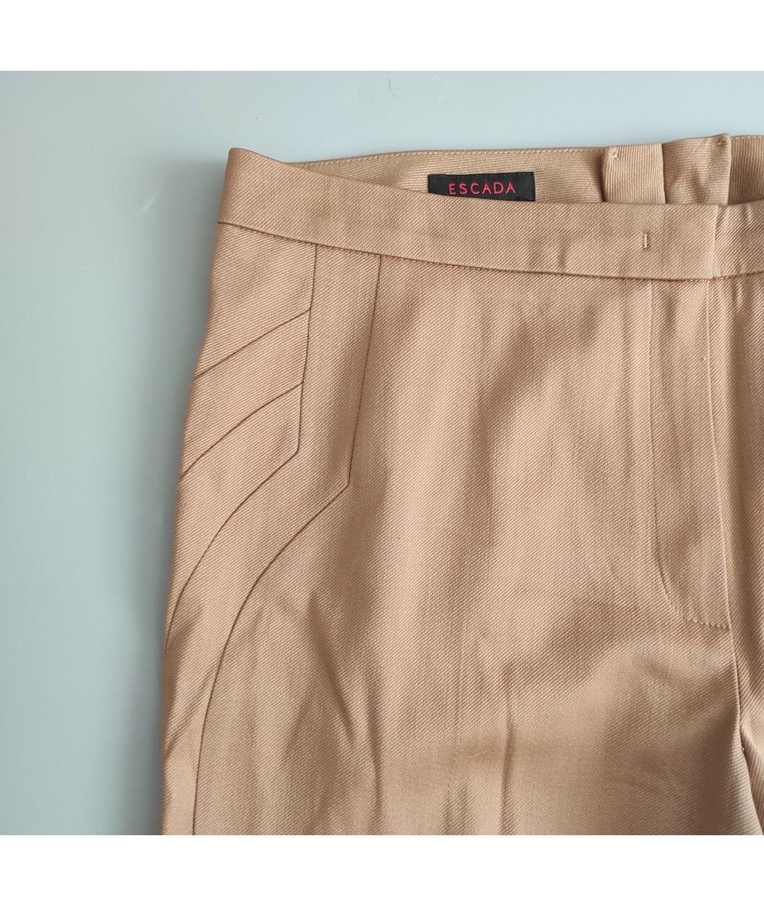 ESCADA Бежевые шерстяные прямые брюки, фото 2