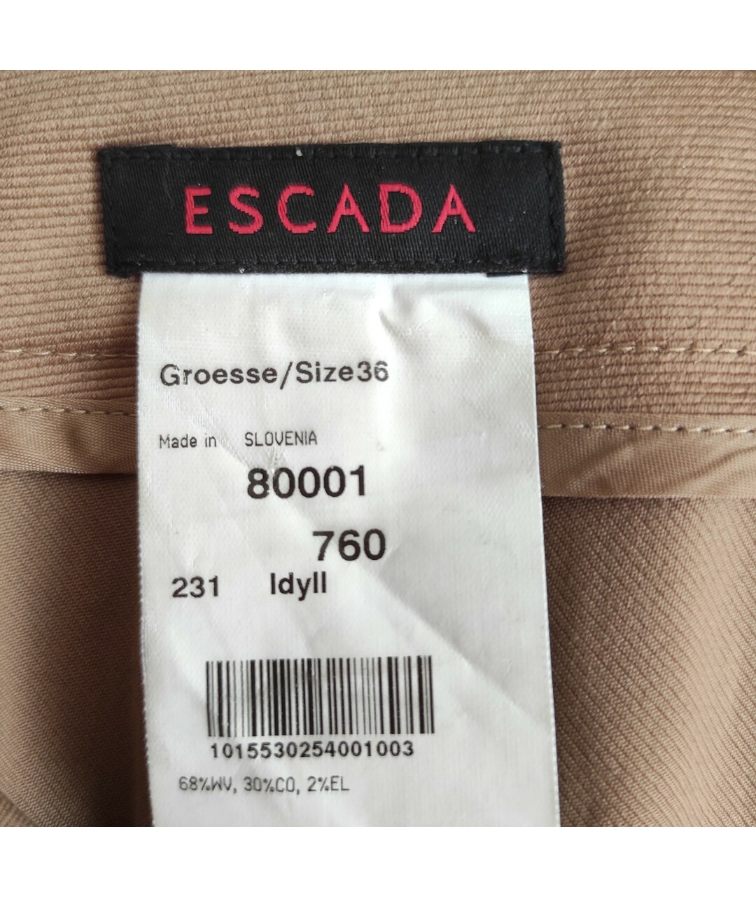 ESCADA Бежевые шерстяные прямые брюки, фото 4