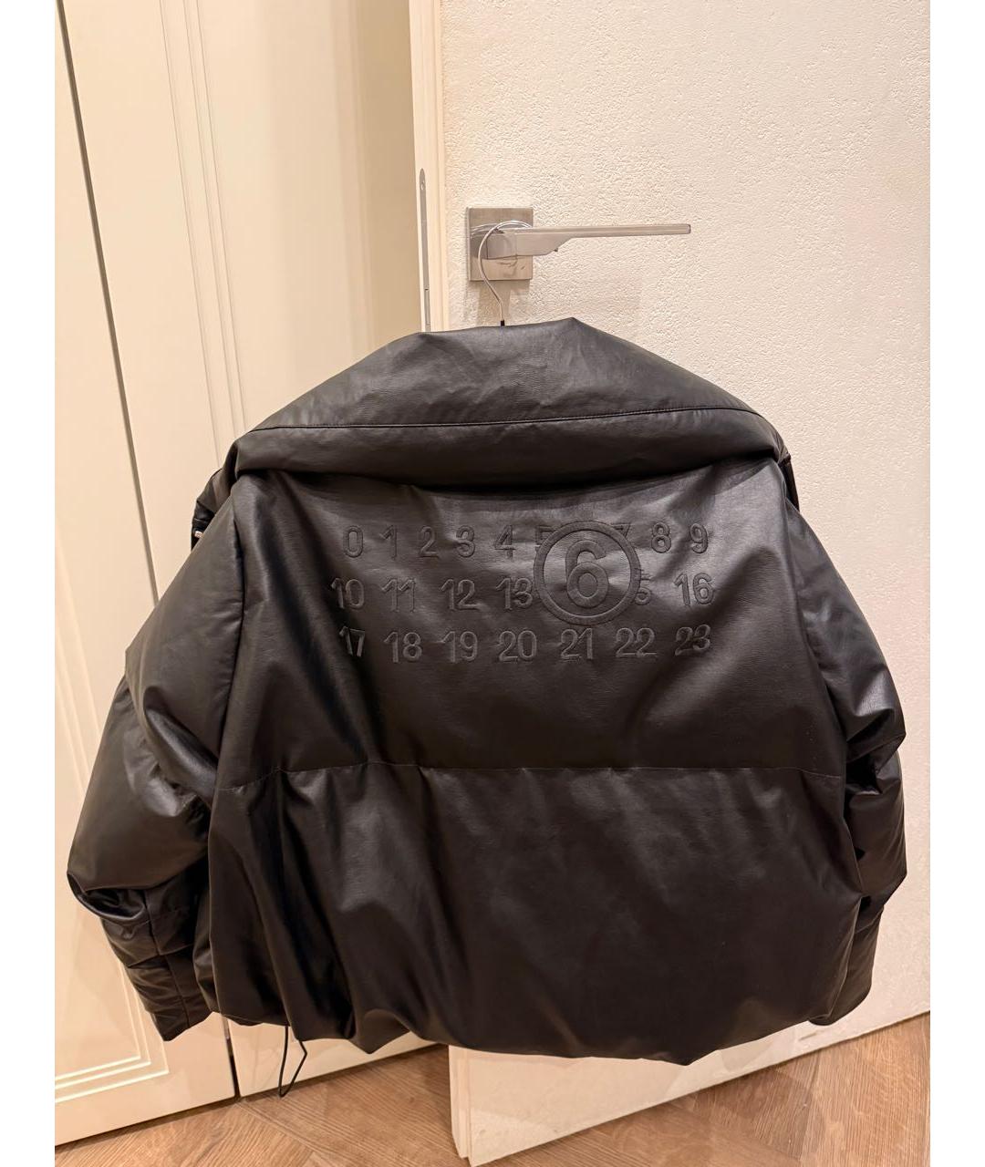 MAISON MARGIELA Черный кожаный пуховик, фото 3
