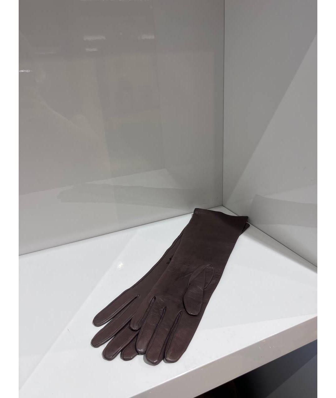 RINDI Коричневые кожаные перчатки, фото 2