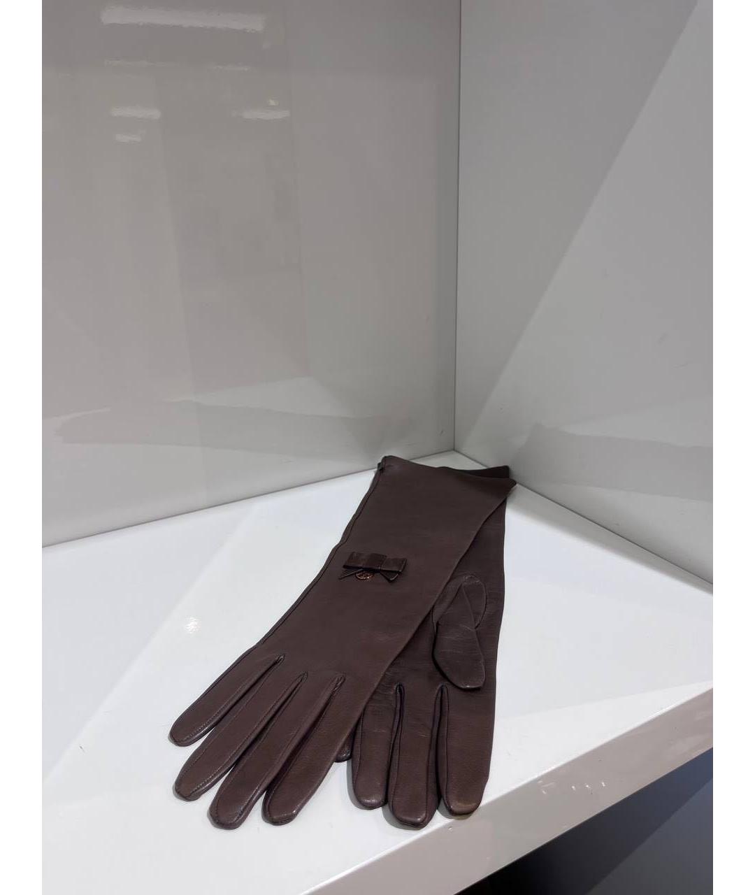RINDI Коричневые кожаные перчатки, фото 4