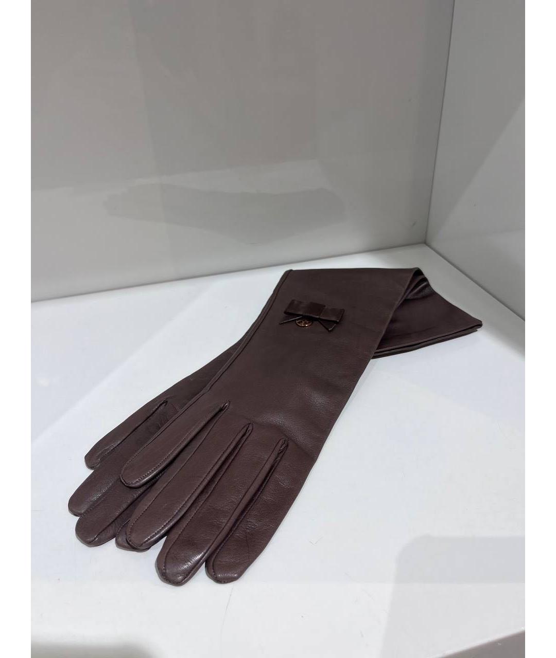 RINDI Коричневые кожаные перчатки, фото 3