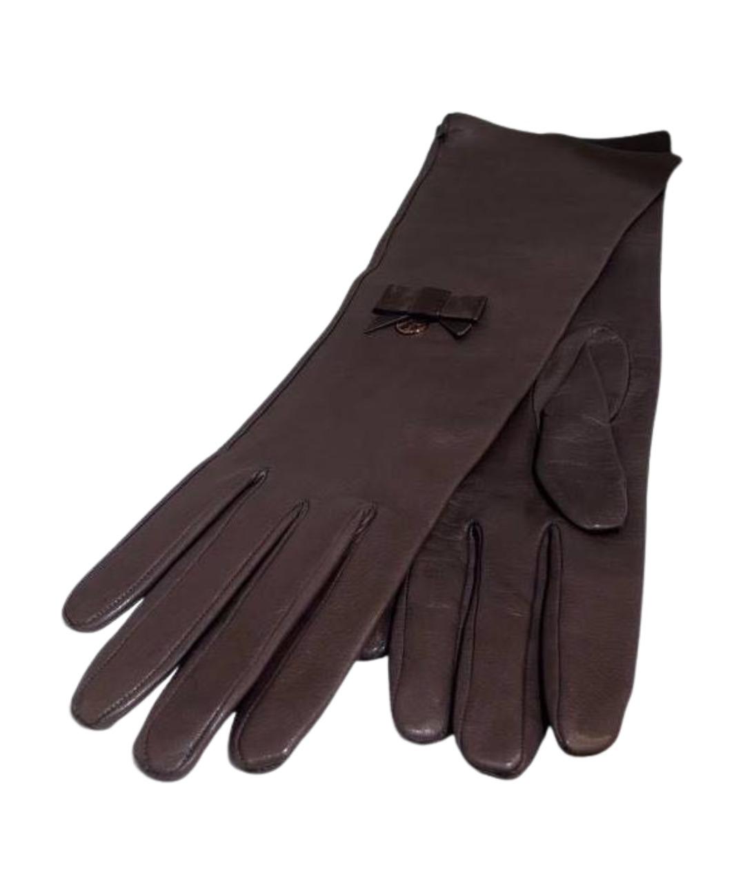 RINDI Коричневые кожаные перчатки, фото 1