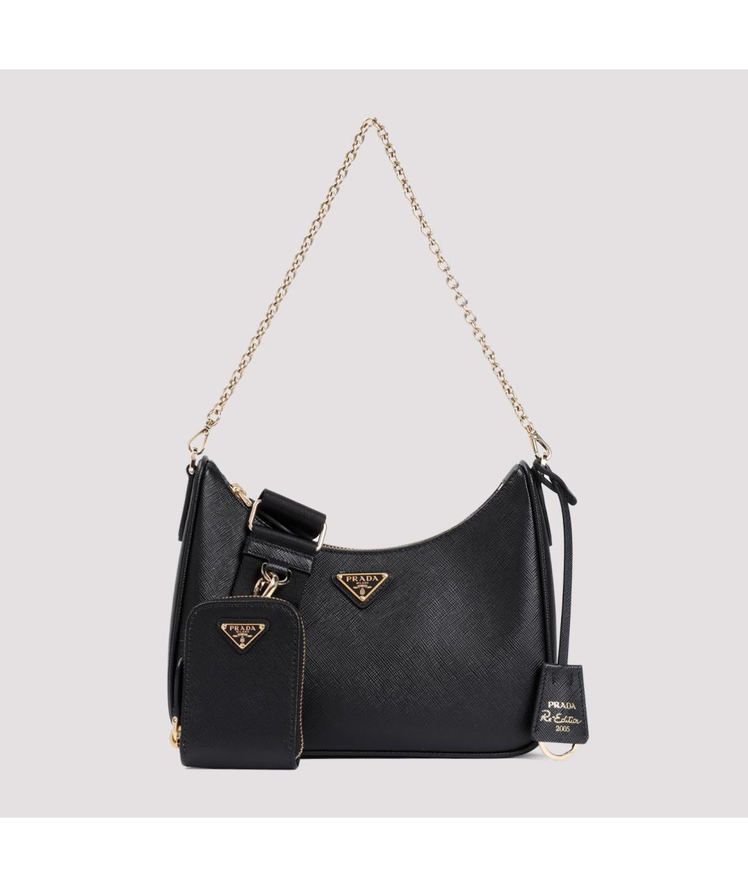 PRADA Черная кожаная сумка через плечо, фото 2