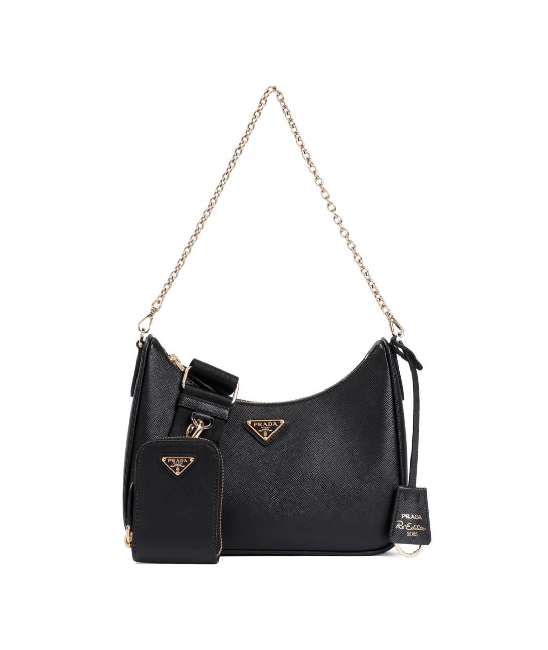 PRADA Черная кожаная сумка через плечо, фото 1