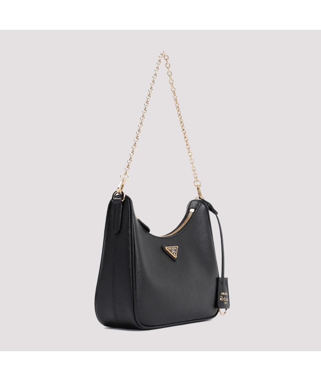PRADA Черная кожаная сумка через плечо, фото 4