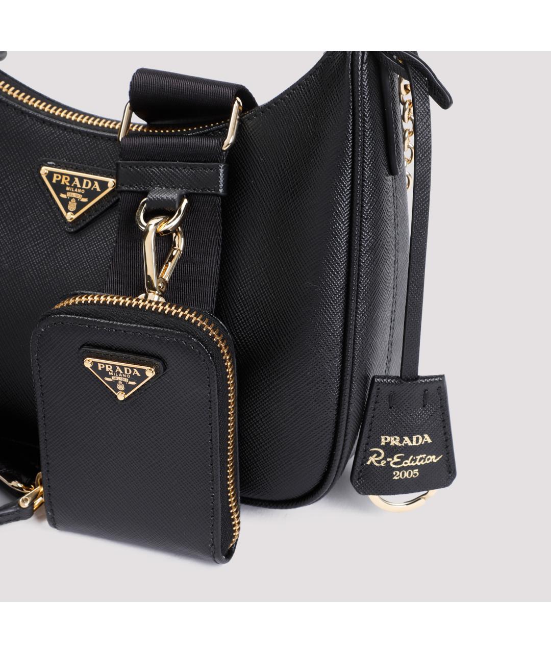 PRADA Черная кожаная сумка через плечо, фото 5