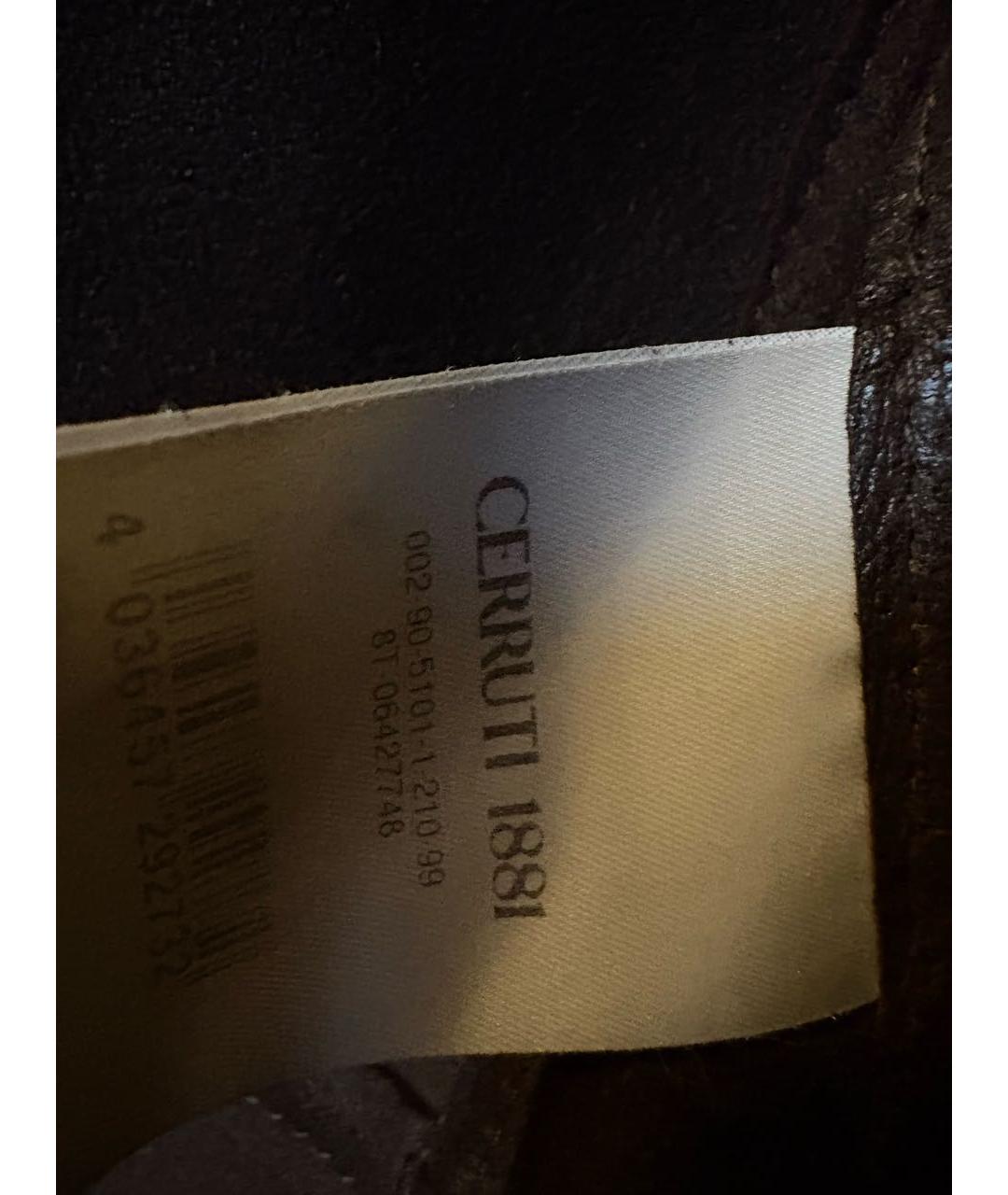 CERRUTI 1881 Черный кожаный жакет/пиджак, фото 4