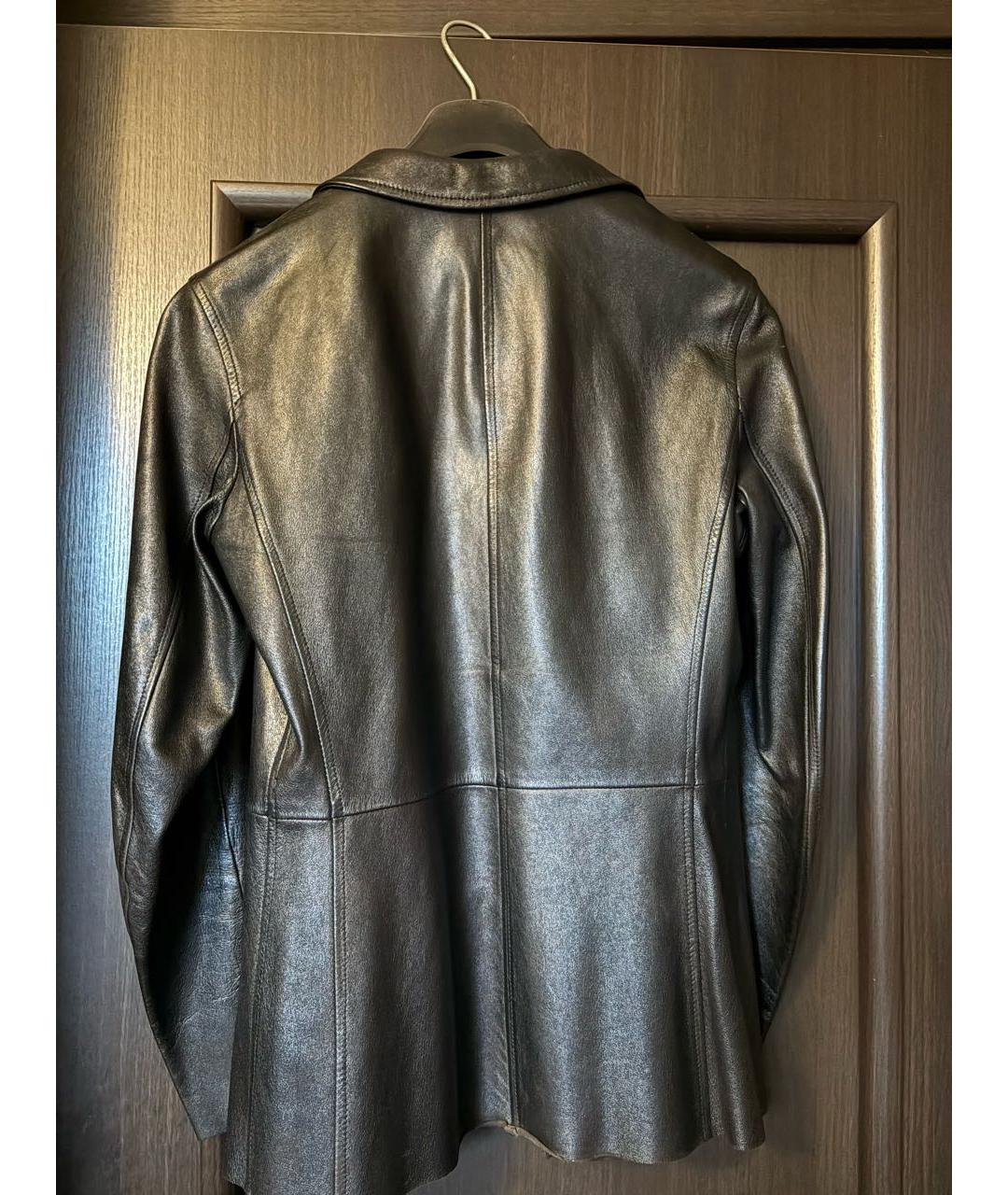 CERRUTI 1881 Черный кожаный жакет/пиджак, фото 2