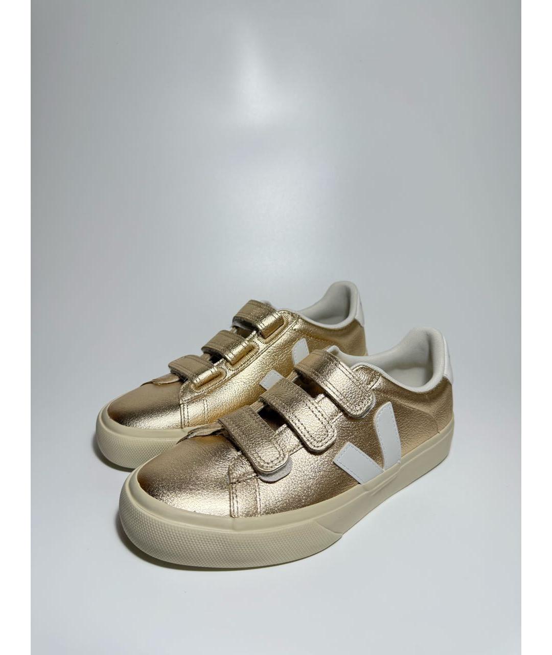 VEJA Золотые кожаные кеды, фото 4
