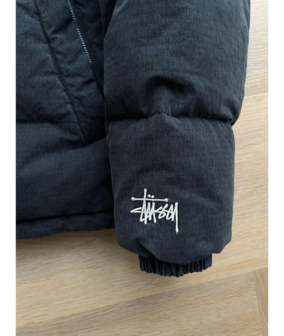 STUSSY Черный хлопковый пуховик, фото 5