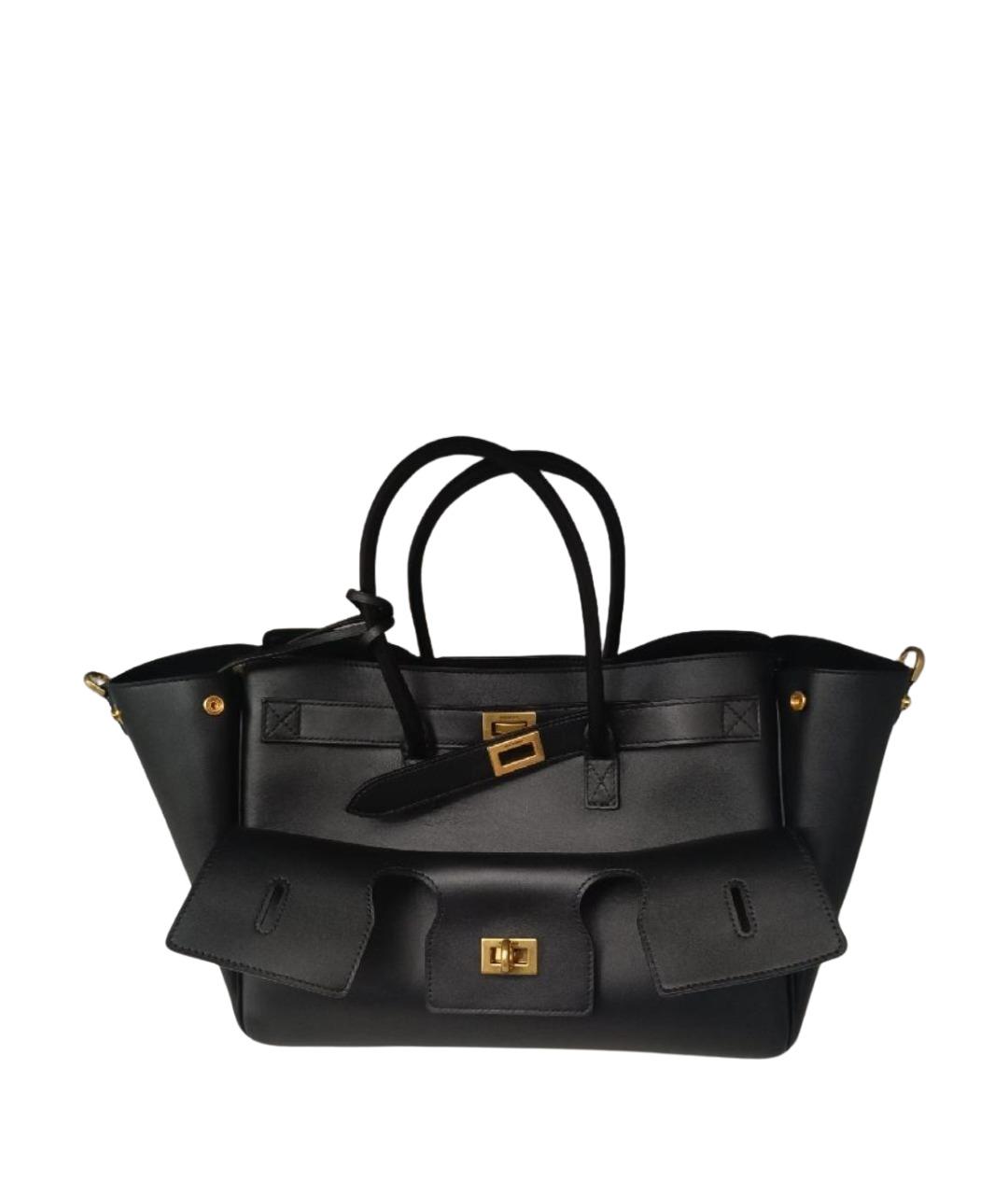 BALENCIAGA Черная кожаная сумка с короткими ручками, фото 1