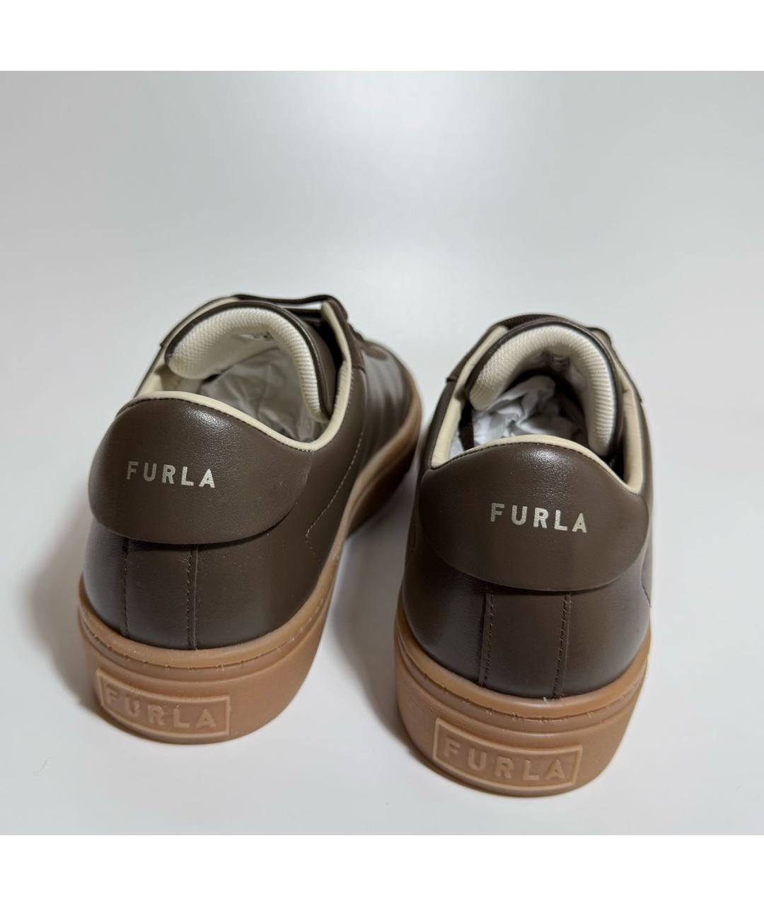 FURLA Коричневые замшевые кеды, фото 4