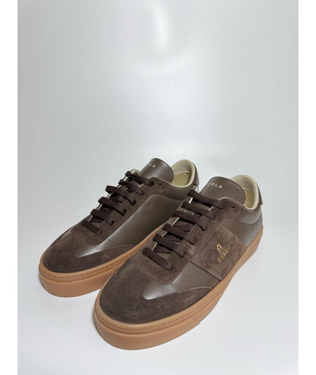 FURLA Коричневые замшевые кеды, фото 2