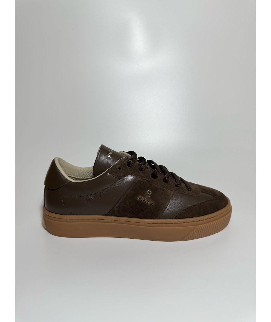 FURLA Коричневые замшевые кеды, фото 8