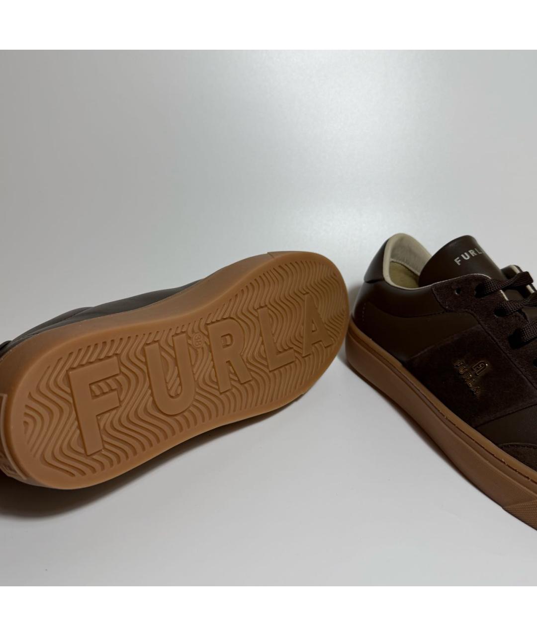 FURLA Коричневые замшевые кеды, фото 6
