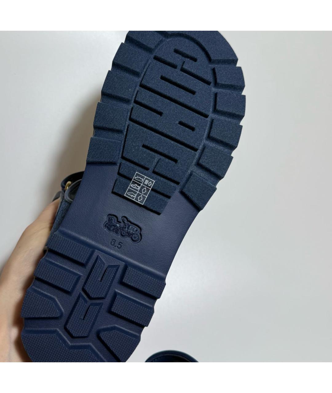 COACH Синие текстильные сандалии, фото 6