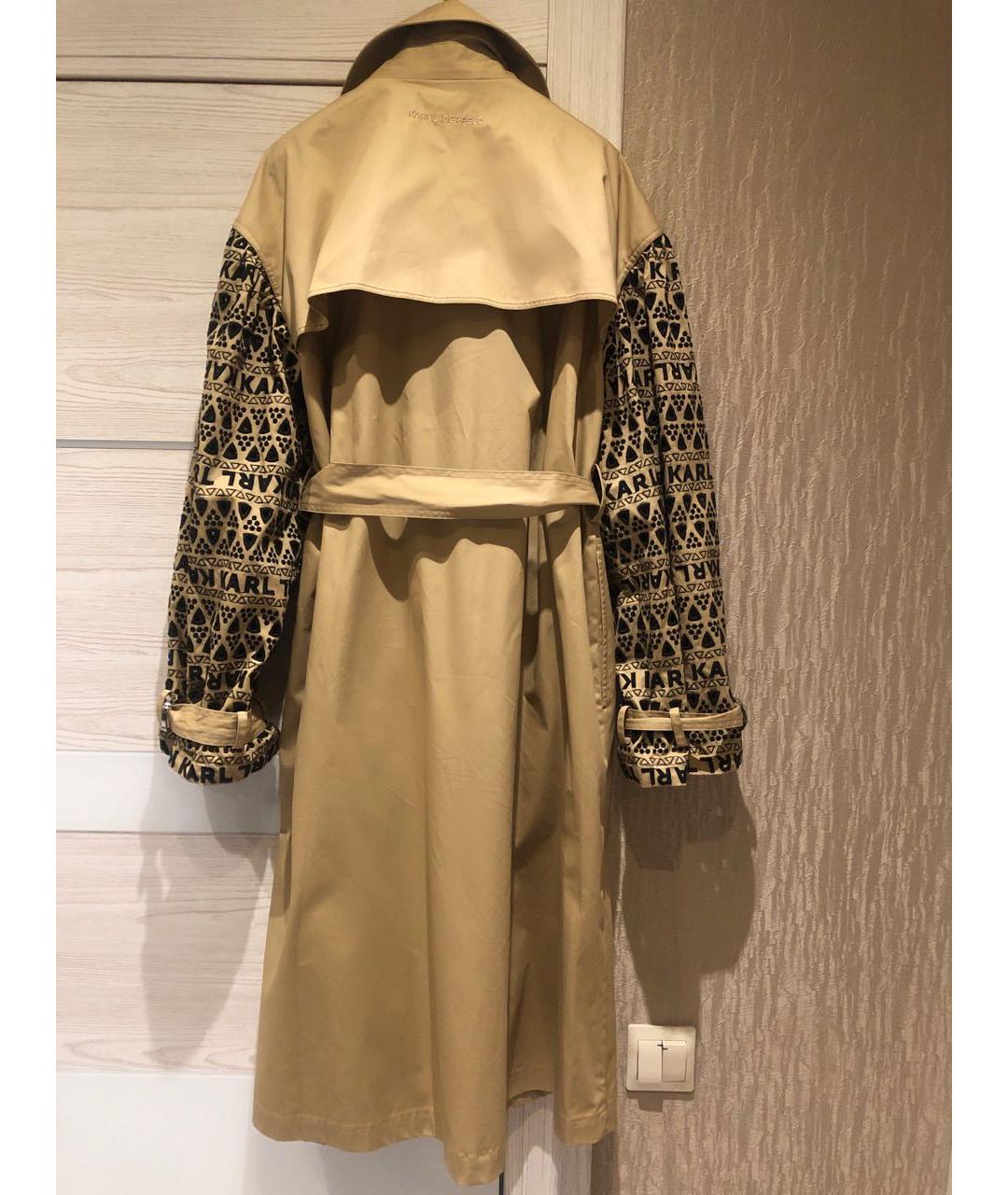 KARL LAGERFELD Бежевый хлопковый тренч/плащ, фото 2