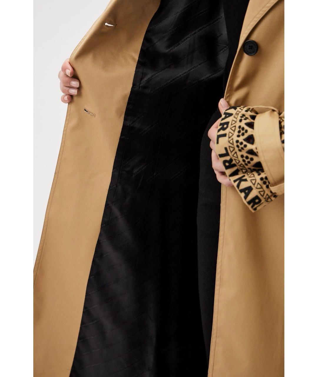 KARL LAGERFELD Бежевый хлопковый тренч/плащ, фото 4