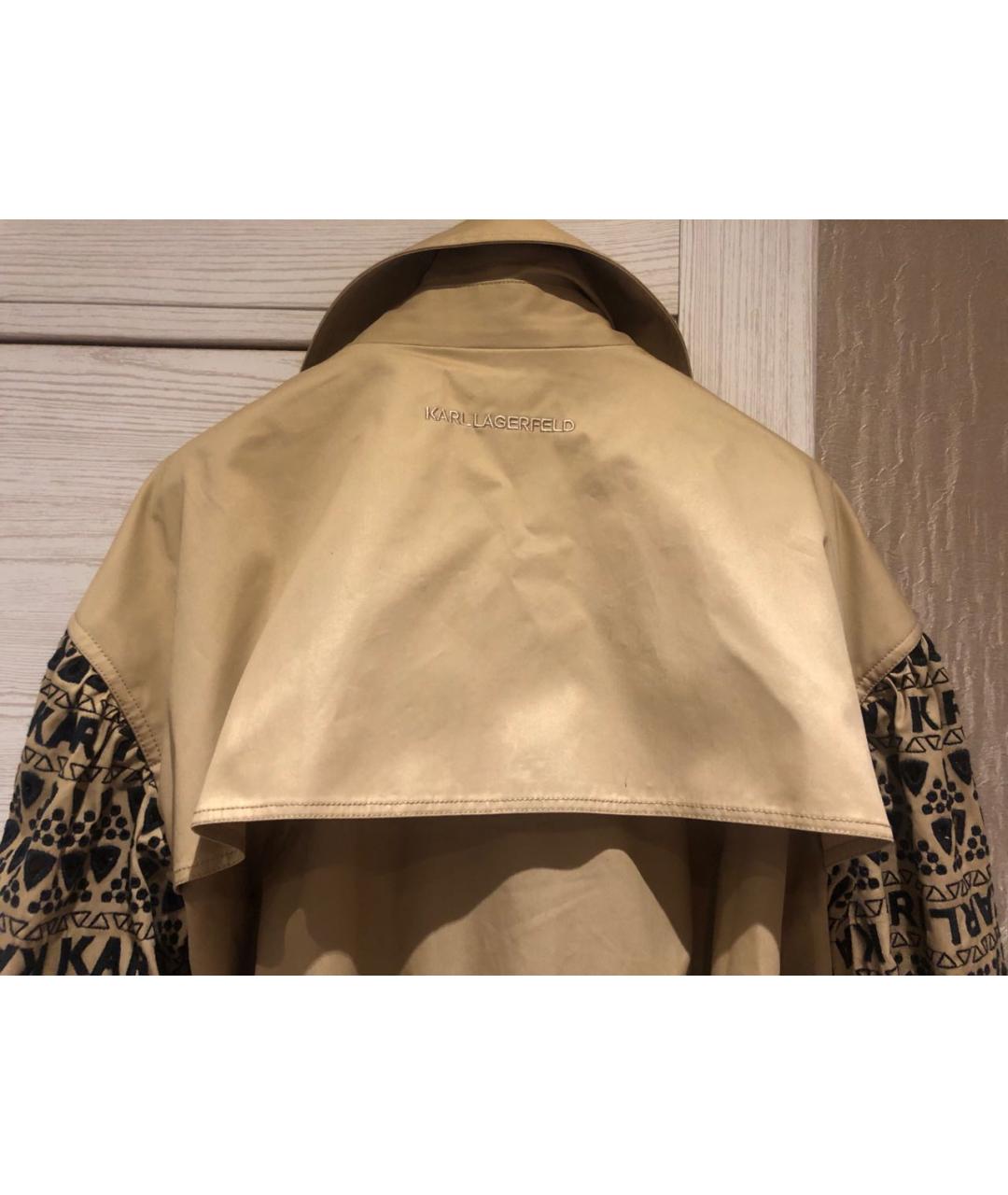 KARL LAGERFELD Бежевый хлопковый тренч/плащ, фото 7