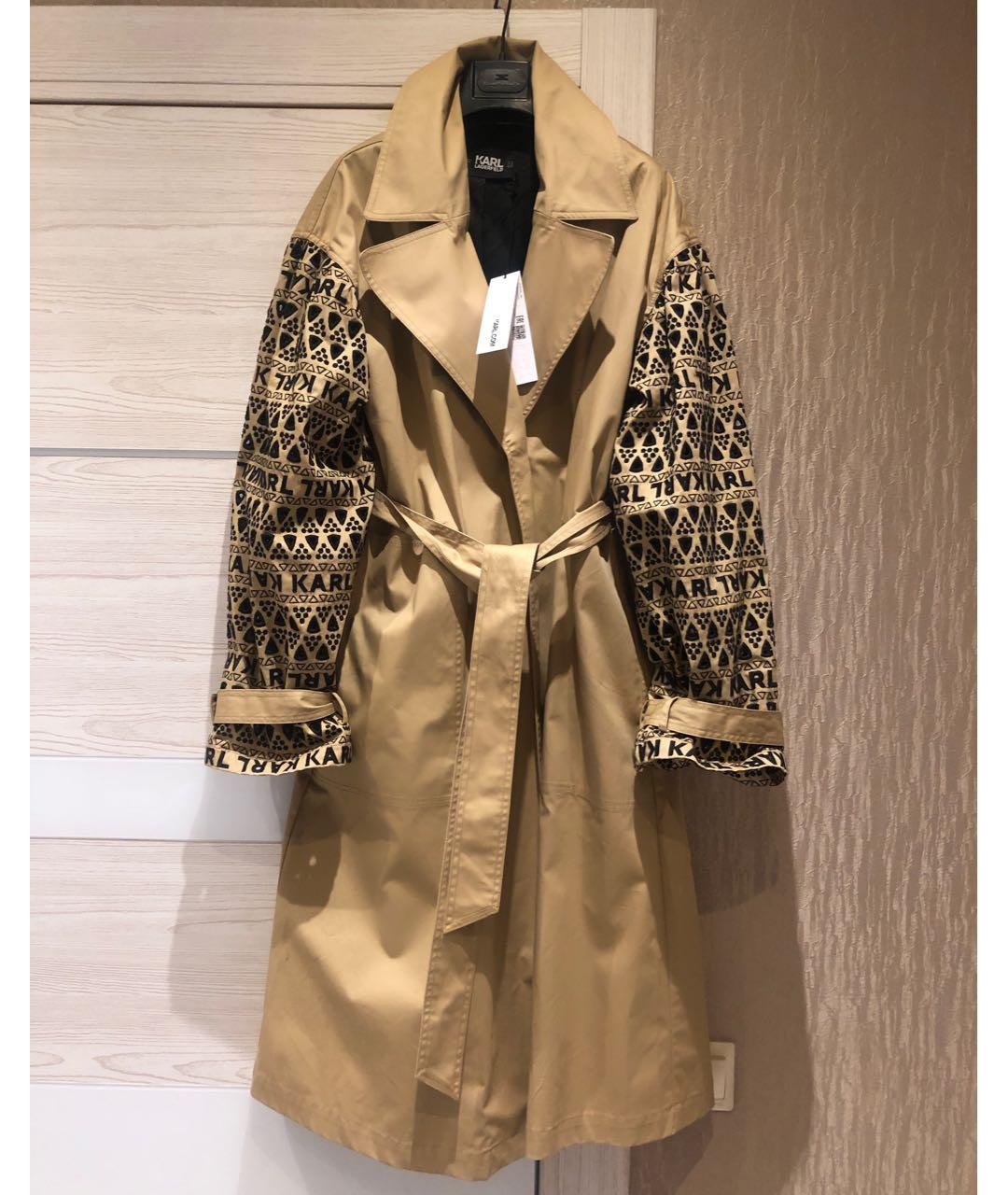 KARL LAGERFELD Бежевый хлопковый тренч/плащ, фото 3